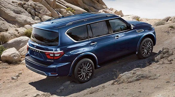 2023 Nissan Armada ascending off road hill illustrating body-on-frame construction. | Valley Nissan in Longmont CO