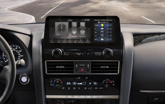 2023 Nissan Armada touchscreen and front console | Valley Nissan in Longmont CO
