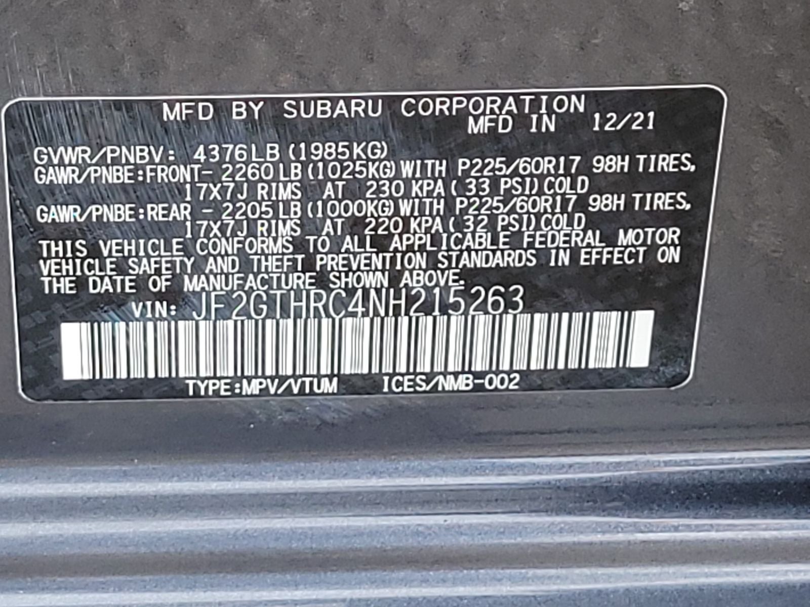 2022 Subaru Crosstrek Sport