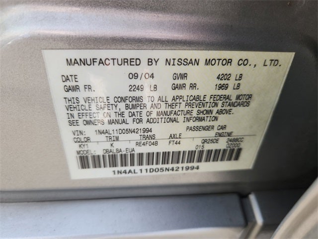 2005 Nissan Altima 2.5 S