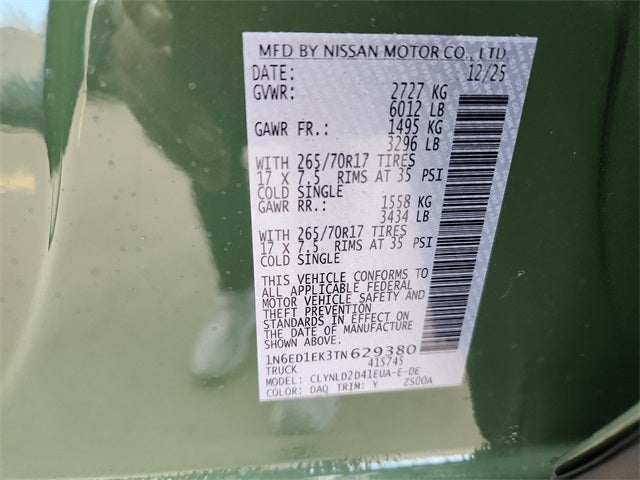 2026 Nissan Frontier PRO-4X w/R Package