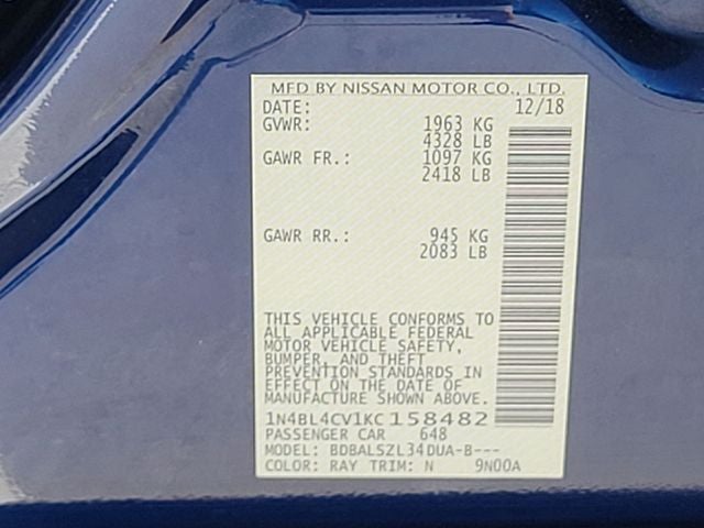 2019 Nissan Altima 2.5 SR