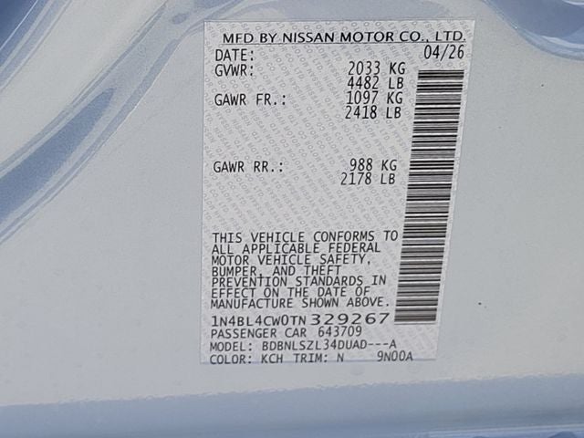 2026 Nissan Altima 2.5 SR