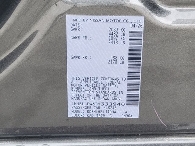 2026 Nissan Altima 2.5 SV