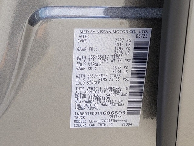 2026 Nissan Frontier SV