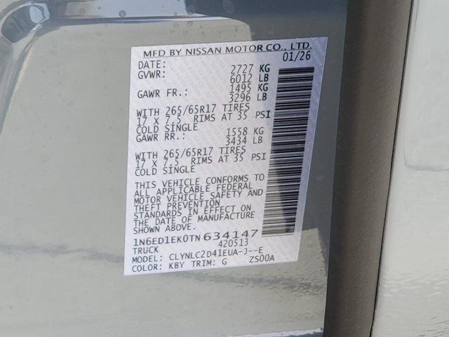 2026 Nissan Frontier SV