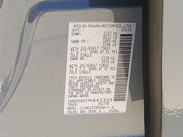 2026 Nissan Frontier SV