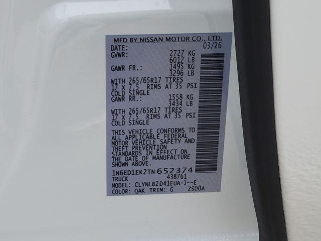 2026 Nissan Frontier SV