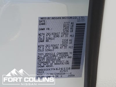 2026 Nissan Frontier SV