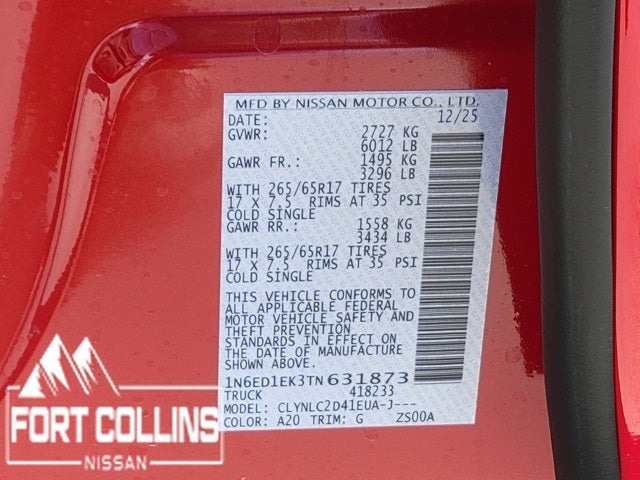 2026 Nissan Frontier SV