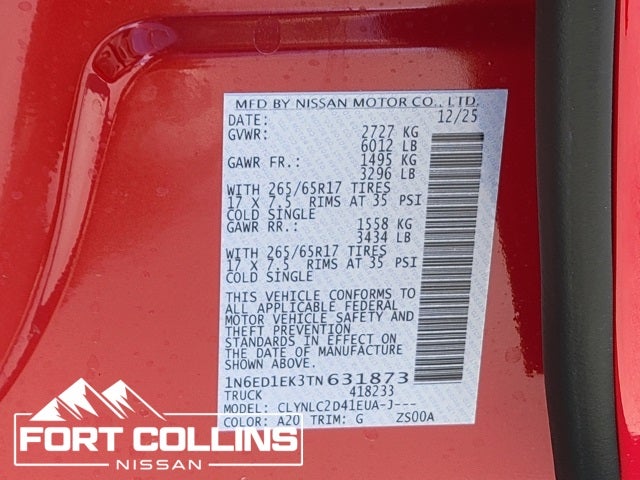 2026 Nissan Frontier SV