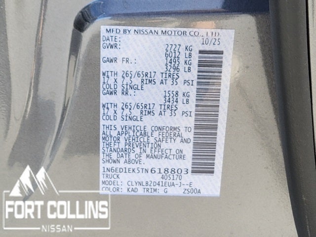 2026 Nissan Frontier SV