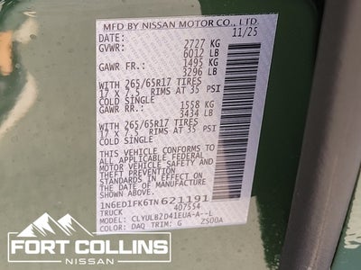 2026 Nissan Frontier SV