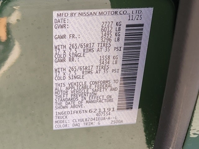 2026 Nissan Frontier SV