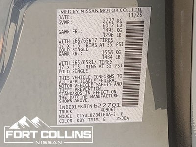 2026 Nissan Frontier SV