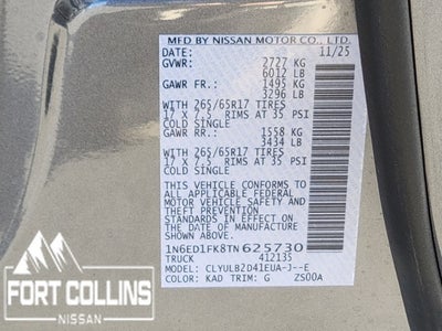 2026 Nissan Frontier SV