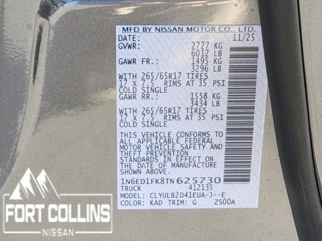 2026 Nissan Frontier SV