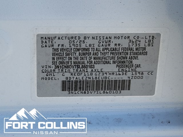 2025 Nissan Versa 1.6 S