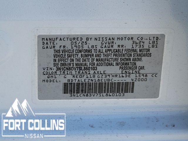 2025 Nissan Versa 1.6 S