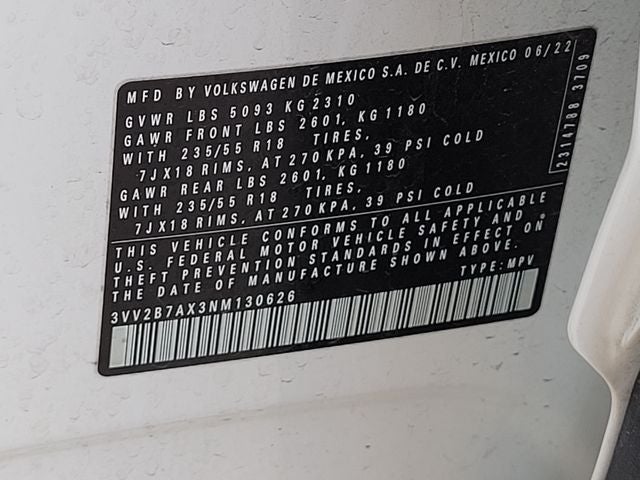 2022 Volkswagen Tiguan 2.0T SE