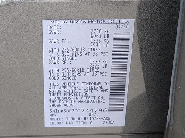 2026 Nissan Pathfinder SV