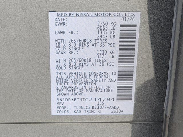 2026 Nissan Pathfinder SV