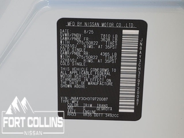 2026 Nissan Armada Platinum Reserve